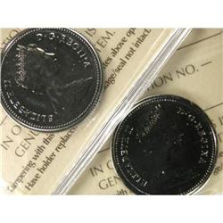 1981 and 1985, both ICCS MS-67