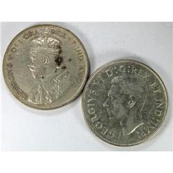 1919 and 1947 Maple Leaf, both VF