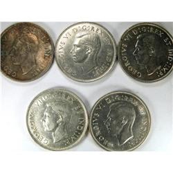 1937 38 & 39. Five pieces, EF-AU and up