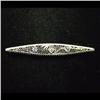 Image 1 : C. 1910 14k gold filigree bar pin with diamon