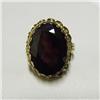 Image 1 : 14k gold garnet ring with large oval stone ap