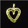 Image 2 : 14k gold and diamond heart pendant set with t
