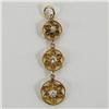 Image 1 : C. 1920 14k gold and three stone diamond pend