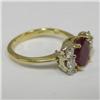 Image 2 : 18k yellow gold ruby and diamond ring set wit