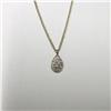 Image 1 : 14k white gold diamond pendant with approxima