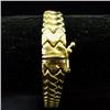 Image 2 : Lady's Bulova 14k gold wristwatch; woven moti