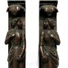 Image 2 : Pair of carved oak figural plaques;each with