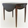 Image 1 : Cherry Pembroke inlaid table; one drawer; squ