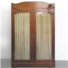 Image 1 : Oak double glass door bookcase; backsplash ov