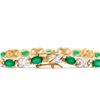 Image 2 : Plated 18KT Yellow Gold 4.50ctw Green Agate and Diamond Bracelet