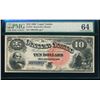 Image 1 : 1880 $10 Jackass Legal Tender Note PMG 64