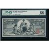 Image 1 : 1896 $2 Educational Silver Certificate PMG 66EPQ