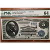 1882 $5 Louisville KY National Bank Note PMG 64