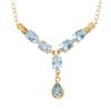 Plated 18KT Yellow Gold 8.00ctw Blue and White Topaz Pendant with Chain
