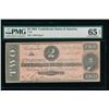 Image 1 : 1864 $2 T-70 Confederate States of America PMG 65EPQ