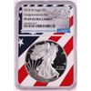 Image 1 : 2018-W $1 Proof American Silver Eagle Coin NGC PF69 Ultra Cameo Congratulations Flag