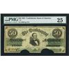 Image 1 : 1861 $50 T-16 Confederate States of America PMG 25