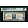 1928 $100 Gold Certificate PMG 45