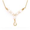 Plated 18KT Yellow Gold 1.95ctw Opal and White Topaz Pendant with Chain