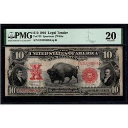 1901 $10 Bison Legal Tender Note PMG 20