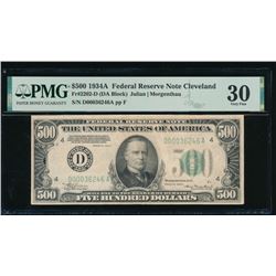 1934A $500 Cleveland FRN PMG 30