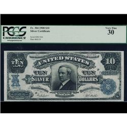 1908 $10 Tombstone Silver Certificate PCGS 30