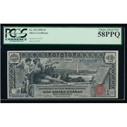 1896 $1 Educational Silver Certificate PCGS 58PPQ