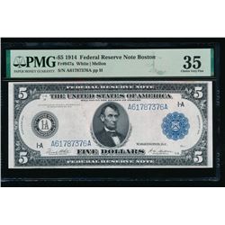 1914 $5 Boston FRN PMG 35