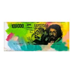 Steve Kaufman (1960-2010), "100000 Lire Centomila" Hand Signed and Numbered Limited Edition Hand Pul