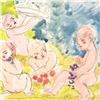 Image 2 : Wayne Ensrud "Cherubs" Mixed Media Original Artwork; Hand Signed; COA