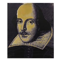 Steve Kaufman (1960-2010), "Shakespeare" Hand Painted Limited Edition Silkscreen on Canvas, AP Numbe
