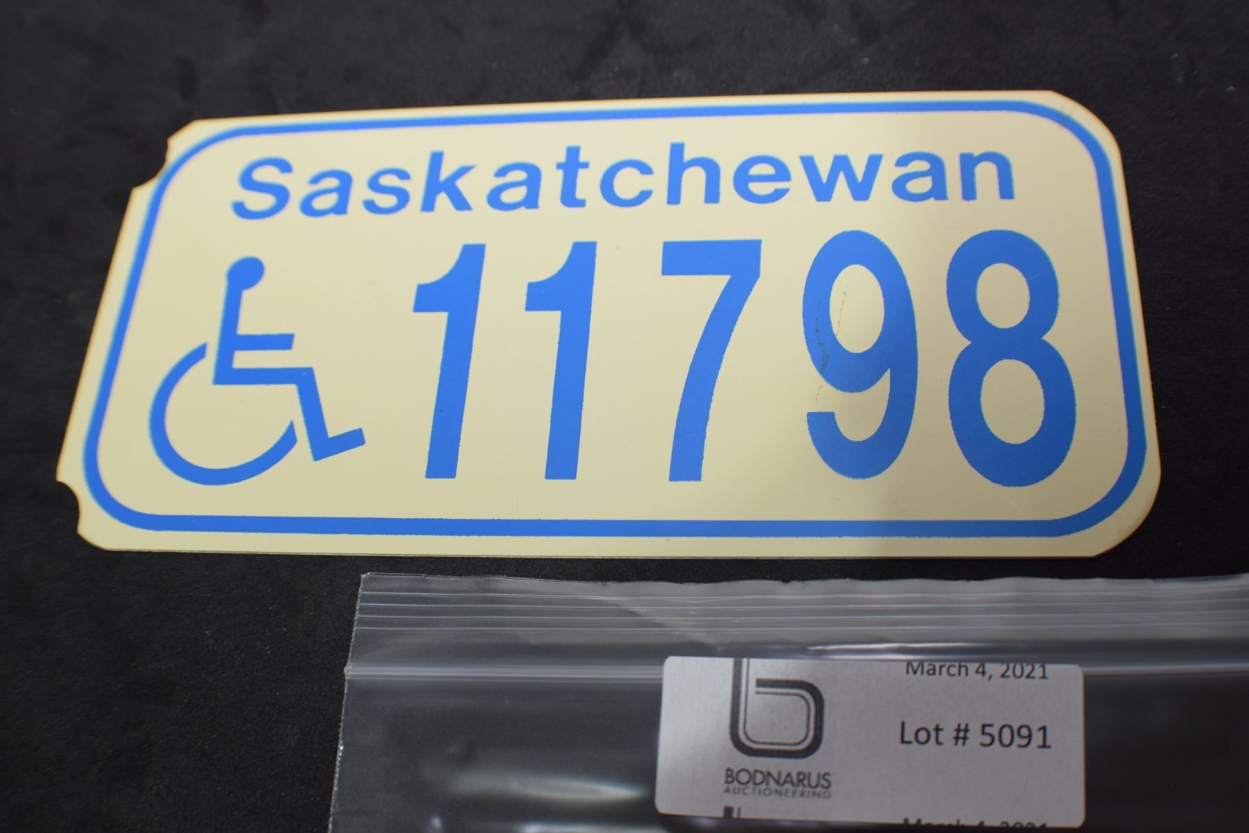 SASK. HANDICAP PARKING LICENSE PLATE