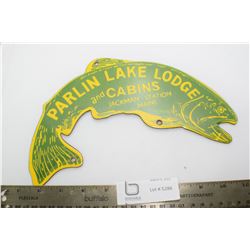 HEAVY PORCELAIN SIGN.....LODGE / CABIN / LAKE