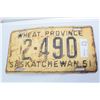 Image 1 : 1951  SASKATCHEWAN LICENSE PLATE