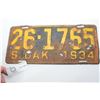 Image 1 : 1934 SOUTH DAKOTA  LICENSE PLATE