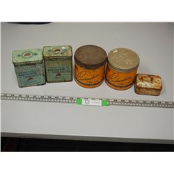 (5) VINTAGE TOBACCO TINS