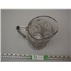 Image 2 : VINTAGE FANCY GLASS PITCHER (HAS CRACK)