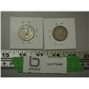 Image 2 : 1945 US QUARTER & KING GEORGE CANADIAN QUARTER (WORN)