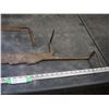 Image 3 : ANTIQUE IRON SAW (33 LONG) WITH ANTIQUE DRAW KNIFE