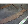 Image 4 : ANTIQUE IRON SAW (33 LONG) WITH ANTIQUE DRAW KNIFE