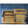 Image 2 : VINTAGE WOODEN JEWELRY BOX WITH ROLL TOP