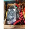Image 3 : 2 trays of bungee straps, jumper cables and strapping clips