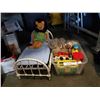 Image 1 : METAL DOLL BED CA 1950s, DOLLS AND TOY TRAIN