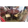 Image 1 : ROUND ROSEWOOD DINING TABLE WITH LEAF AND 6 CHAIRS