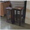Image 1 : VINTAGE DISPLAY CASE AND WOOD NIGHTSTAND