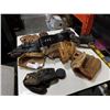 Image 1 : LOT OF BASEBALL GLOVES AND VINTAGE ICE SKATES