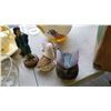 Image 2 : BOX OF GLASSWARE, JUG AND BOWL SET, BRASS FRAMED MIRROR, FIGURES