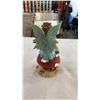 Image 8 : RED GLASS BOWLS AND VASE, PORCELAIN FIGURE AND FAIRY CLOCK