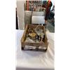 Image 1 : TRAY OF SILVER PLATE AND CRYSTAL SERVING PIECES