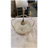 Image 8 : TRAY OF SILVER PLATE AND CRYSTAL SERVING PIECES